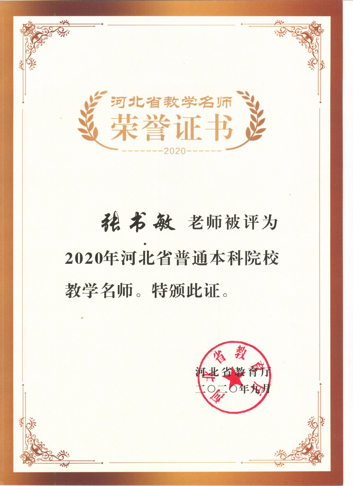 河北省教学名师-张书敏教授.jpg 世界杯网页版世界杯shijiebei
